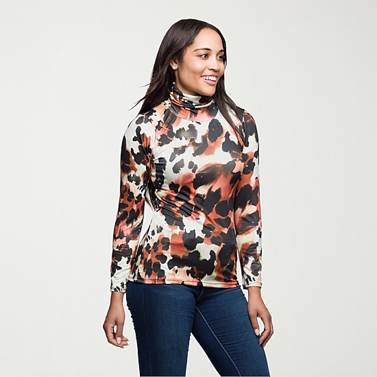 24seven Comfort Apparel Womens Long Sleeve Turtleneck