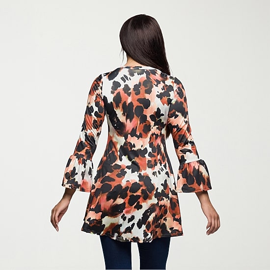 24seven Comfort Apparel Womens Scoop Neck 3/4 Sleeve Tunic Top