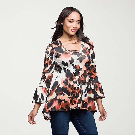 24seven Comfort Apparel Womens Scoop Neck 3/4 Sleeve Tunic Top