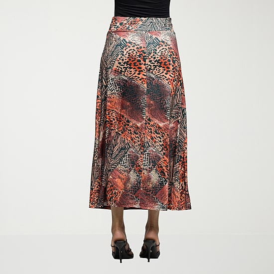 24seven Comfort Apparel Womens Mid Rise Stretch Fabric Pencil Skirt