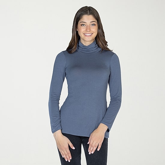 24seven Comfort Apparel Womens Long Sleeve Turtleneck