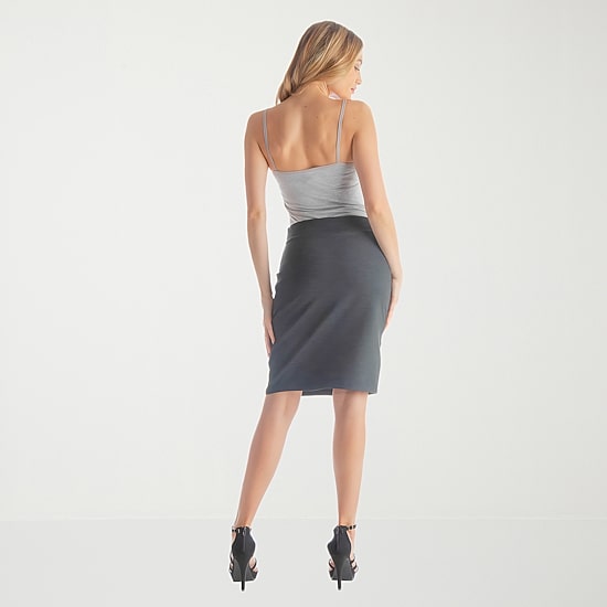 24seven Comfort Apparel Womens Mid Rise Stretch Fabric Pencil Skirt