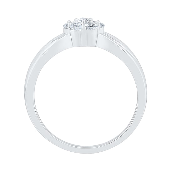 Womens 3/8 CT. T.W. Natural White Diamond 10K Gold Cluster Cocktail Ring