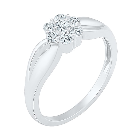Womens 3/8 CT. T.W. Natural White Diamond 10K Gold Cluster Cocktail Ring