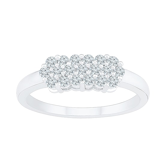 Womens 3/8 CT. T.W. Natural White Diamond 10K Gold Cluster Cocktail Ring