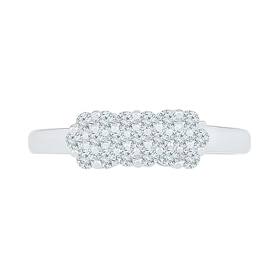 Womens 3/8 CT. T.W. Natural White Diamond 10K Gold Cluster Cocktail Ring