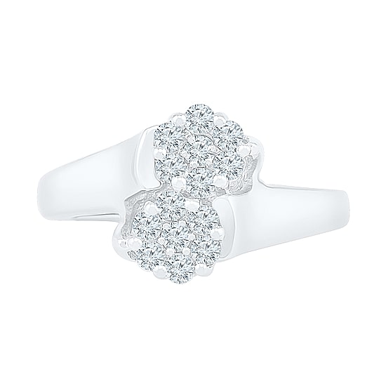 Womens 1/2 CT. T.W. Natural White Diamond 10K Gold Flower Cluster Cocktail Ring