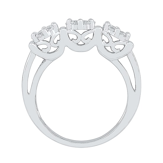 Womens 2MM 1/2 CT. T.W. Natural White Diamond 10K Gold Cluster Band