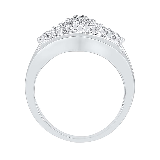 Womens 3/4 CT. T.W. Natural White Diamond 10K Gold Cluster Cocktail Ring