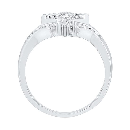Womens 3/4 CT. T.W. Natural White Diamond 10K Gold Cluster Cocktail Ring