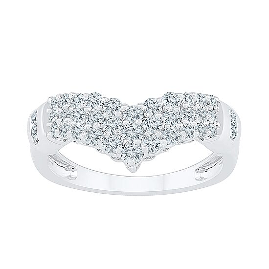 Womens 3/4 CT. T.W. Natural White Diamond 10K Gold Cluster Cocktail Ring