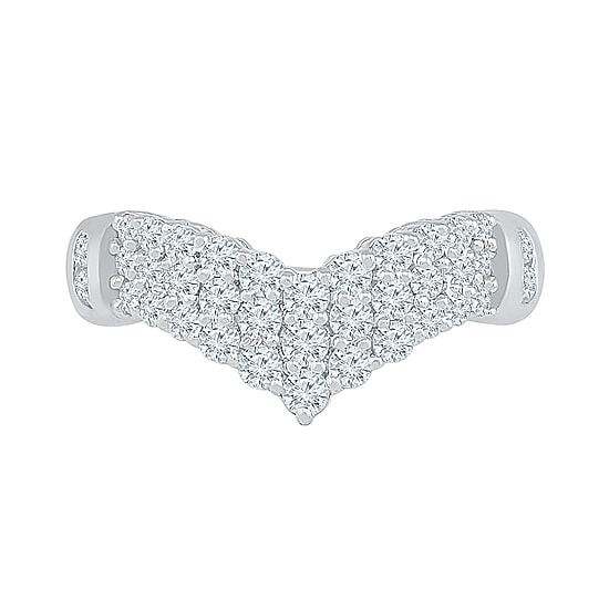 Womens 3/4 CT. T.W. Natural White Diamond 10K Gold Cluster Cocktail Ring