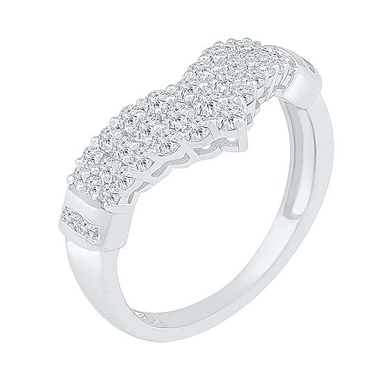 Womens 3/4 CT. T.W. Natural White Diamond 10K Gold Cluster Cocktail Ring