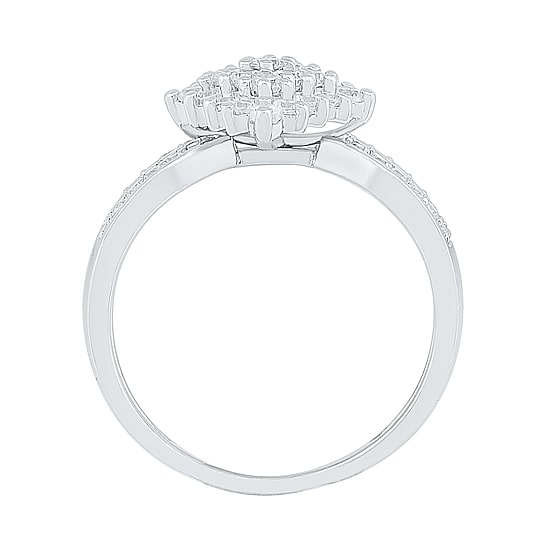 Womens 7/8 CT. T.W. Natural White Diamond 10K Gold Cluster Cocktail Ring
