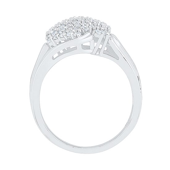 Womens 7/8 CT. T.W. Natural White Diamond 10K Gold Cluster Cocktail Ring
