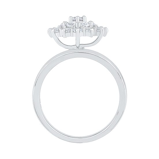 Womens 7/8 CT. T.W. Natural White Diamond 10K Gold Cluster Cocktail Ring