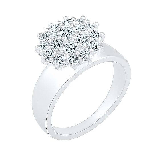 Womens 7/8 CT. T.W. Natural White Diamond 10K Gold Cluster Cocktail Ring