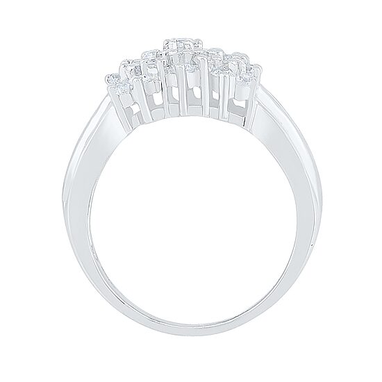 Womens 1 CT. T.W. Natural White Diamond 10K Gold Cluster Cocktail Ring