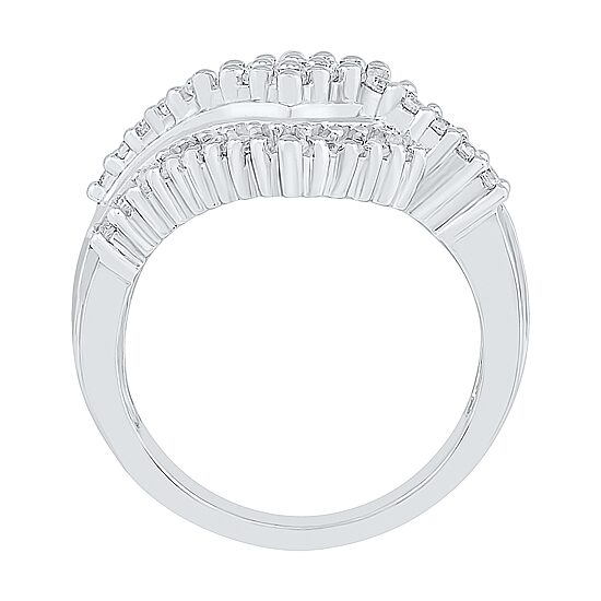 Womens 1 1/8 CT. T.W. Natural White Diamond 10K Gold Cluster Cocktail Ring