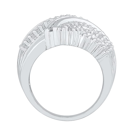 Womens 1 CT. T.W. Natural White Diamond 10K Gold Cluster Cocktail Ring