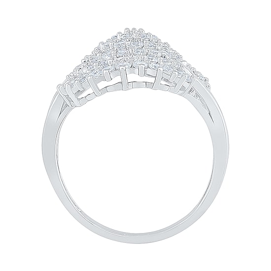 Womens 1 1/4 CT. T.W. Natural White Diamond 10K Gold Cluster Cocktail Ring
