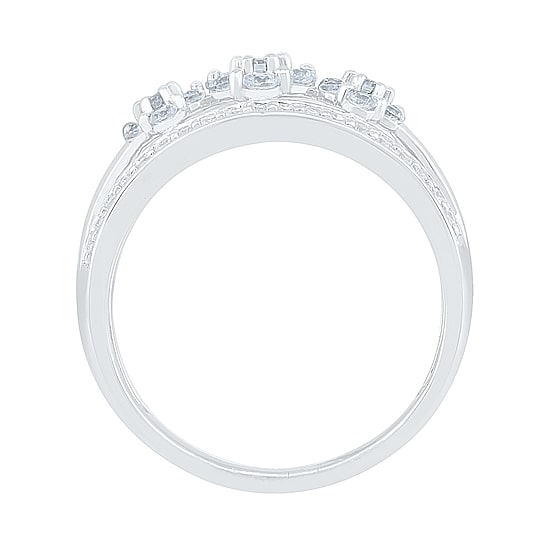Womens 2MM 3/4 CT. T.W. Natural White Diamond 10K Gold Cluster Band