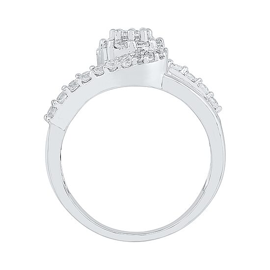 Womens 1 CT. T.W. Natural White Diamond 10K Gold Cluster Cocktail Ring