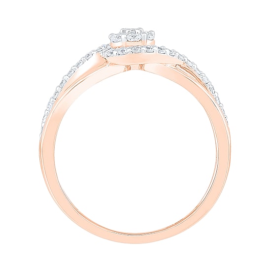 Womens 1/3 CT. T.W. Natural White Diamond 10K Gold Cluster Cocktail Ring