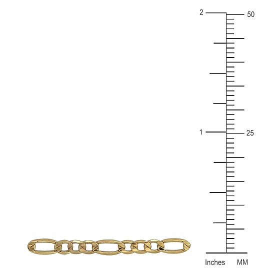 10K Yellow Gold 2.9mm 20-22" Semi-Solid Figaro Chain