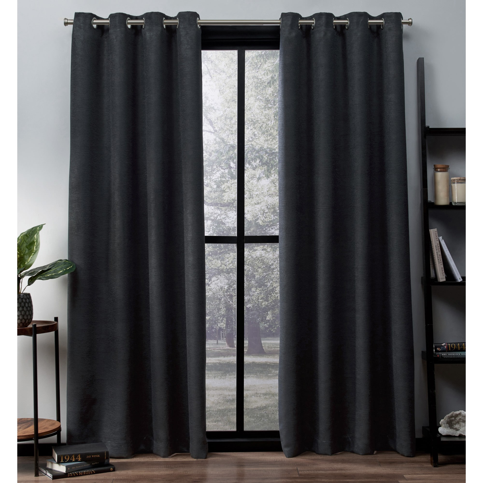 Exclusive Home Curtains Oxford Grommet Top Energy Saving Blackout Set of 2 Curtain Panel