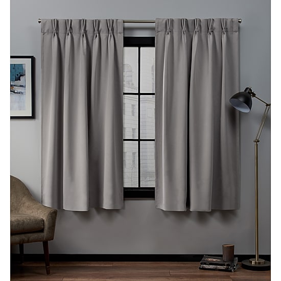 Exclusive Home Curtains Sateen Pinch Pleat Energy Saving Blackout Set of 2 Curtain Panel