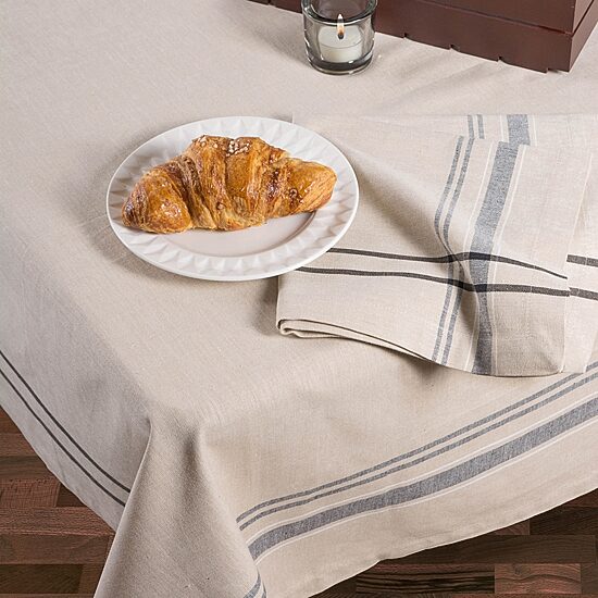 Design Imports French Stripe Tablecloth