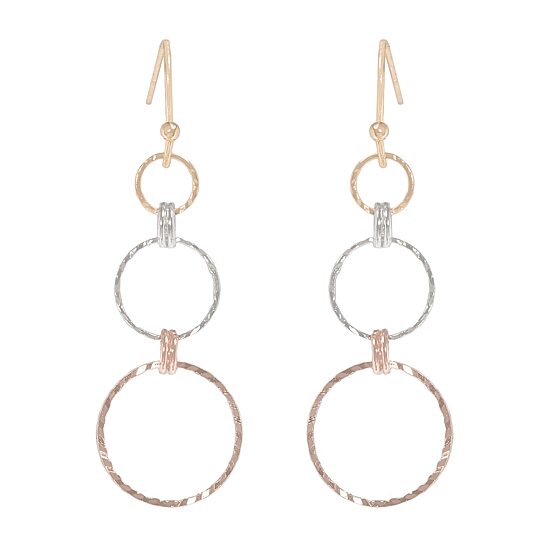 Bijoux Bar Delicates Tri Tone Womens Drop Earrings
