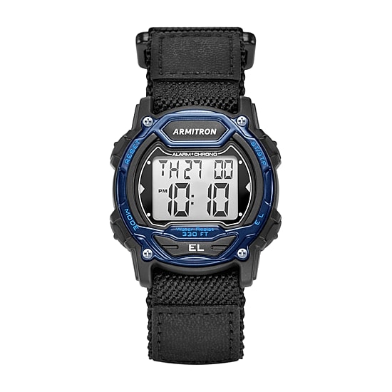 Armitron Pro Sport Mens Chronograph Black Strap Watch 45/7004blu