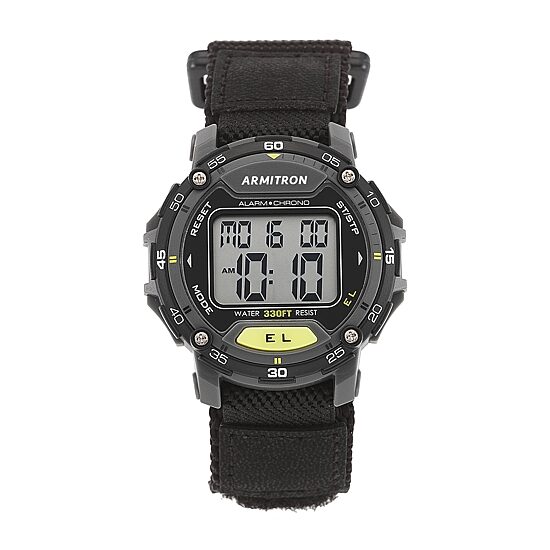 Armitron Pro Sport Mens Chronograph Black Strap Watch 40/8291blk