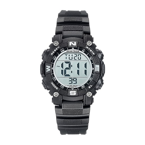 Armitron Pro Sport Mens Chronograph Black Strap Watch 45/7099blk