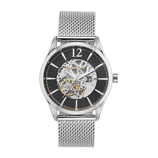 Armitron Mens Automatic Silver Tone Stainless Steel Bracelet Watch 20/5237bksv