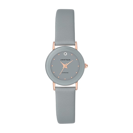 Armitron Womens Gray Leather Strap Watch 75/2447gyrggy