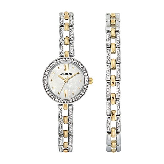 Armitron Womens Two Tone Bracelet Watch 75/5528mpttst