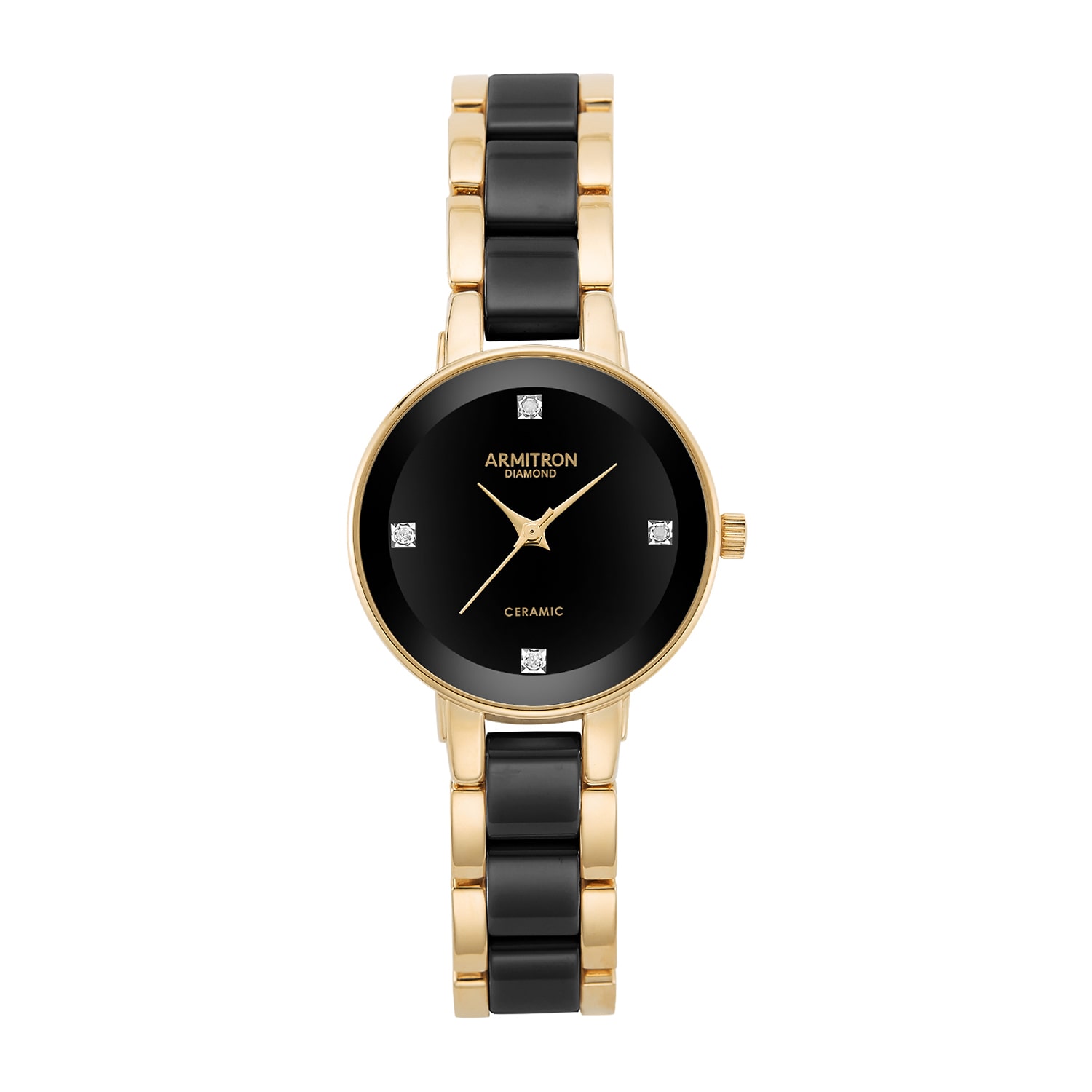 Armitron Womens Gold Tone Bracelet Watch 75/5532bkgp