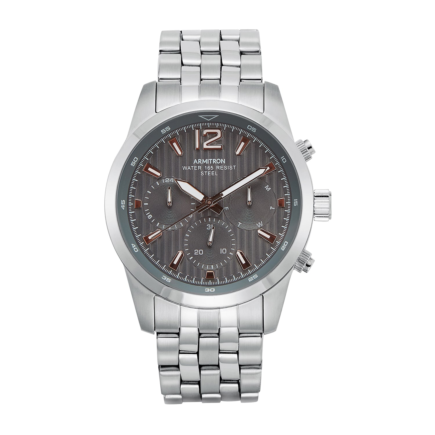 Armitron All Sport Mens Silver Tone Stainless Steel Bracelet Watch 20/4991gysv