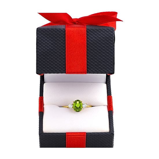 Gemstone 10K Gold 3-Stone Oval Cocktail Ring