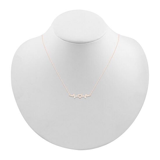 Womens 10K Gold Heart 18 Inch Pendant Necklace