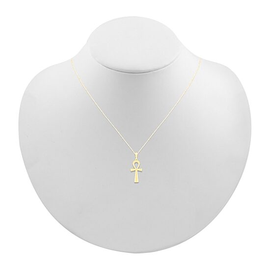 Womens 10K Gold Cross 18 Inch Pendant Necklace