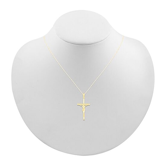 Womens 10K Gold Cross 18 Inch Pendant Necklace