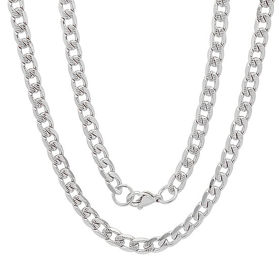 Mens Stainless Steel Hypoallergenic 24 Inch Curb Chain Necklace