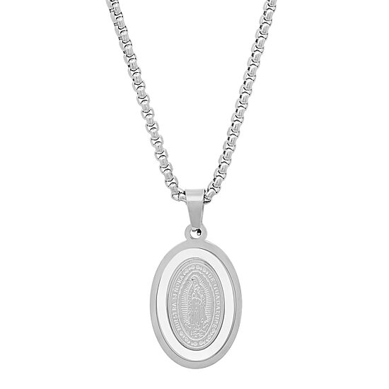 Steeltime Mens Stainless Steel 24 Inch Pendant Necklace