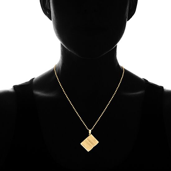 Steeltime Mens 18K Gold Over Stainless Steel 18 Inch Pendant Necklace