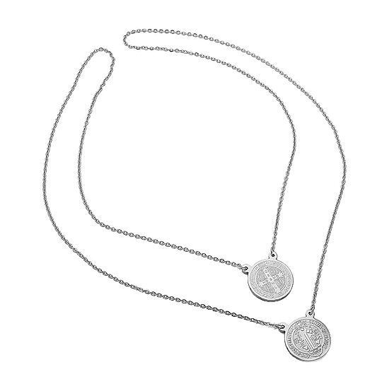 Steeltime Mens Stainless Steel 28 Inch Pendant Necklace