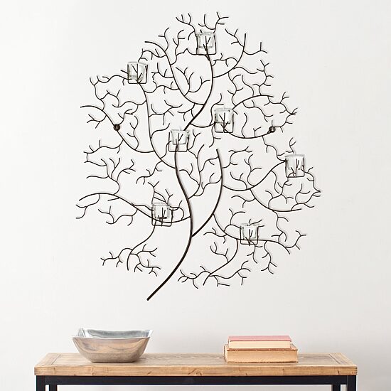 Safavieh Votive Tea Trees + Leaves Metal Wall Art